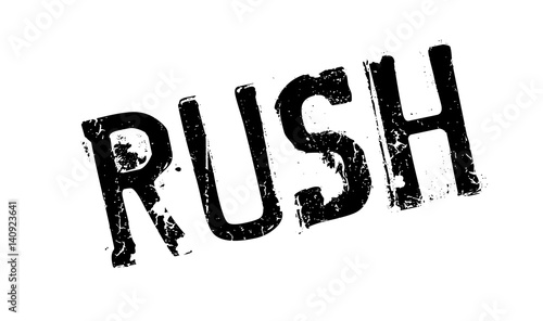 Rush rubber stamp. Grunge design with dust scratches. Effects can be easily removed for a clean, crisp look. Color is easily changed.