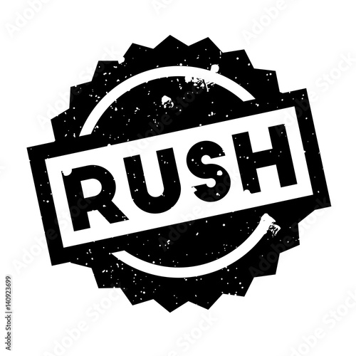 Rush rubber stamp. Grunge design with dust scratches. Effects can be easily removed for a clean, crisp look. Color is easily changed.