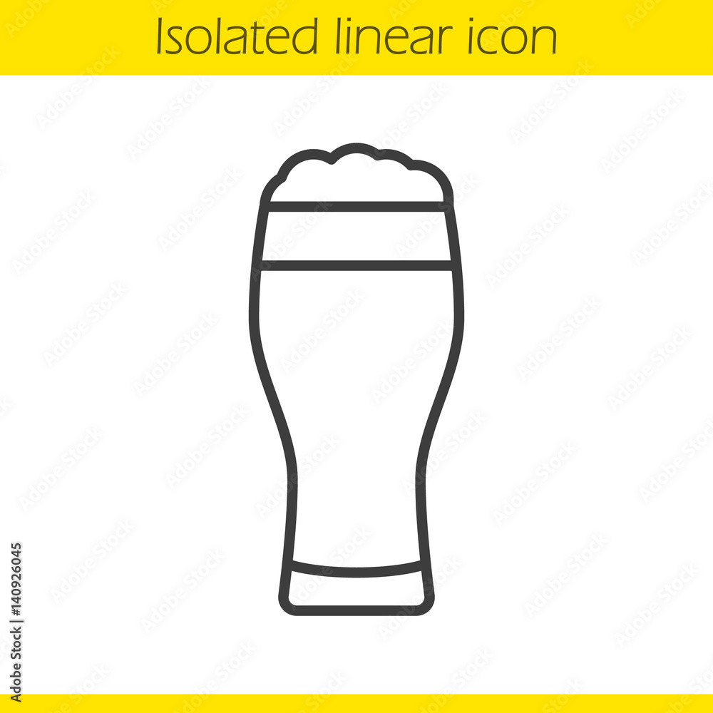 Beer glass linear icon Beer glass linear icon