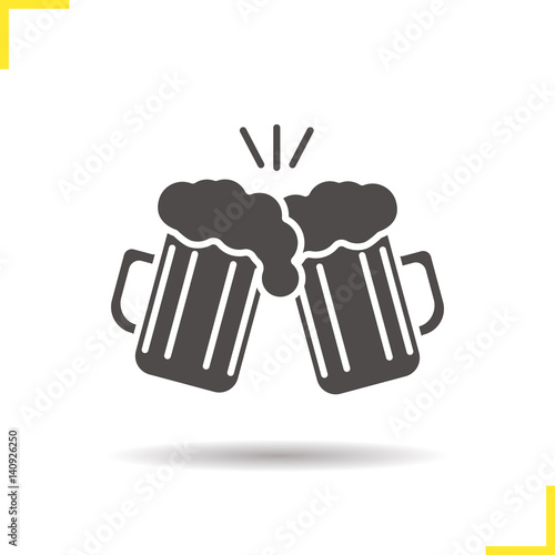 Toasting beer glasses icon