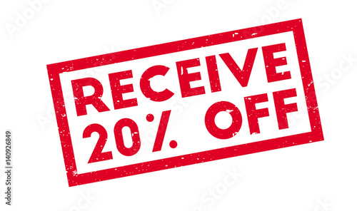 Receive 20 Off rubber stamp. Grunge design with dust scratches. Effects can be easily removed for a clean, crisp look. Color is easily changed.