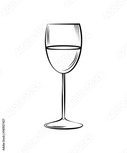 wineglass icon over white background. vector illustration