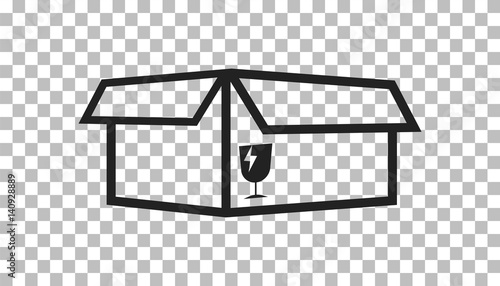 Open box icon. Shipping pack flat vector illustration on isolated background.