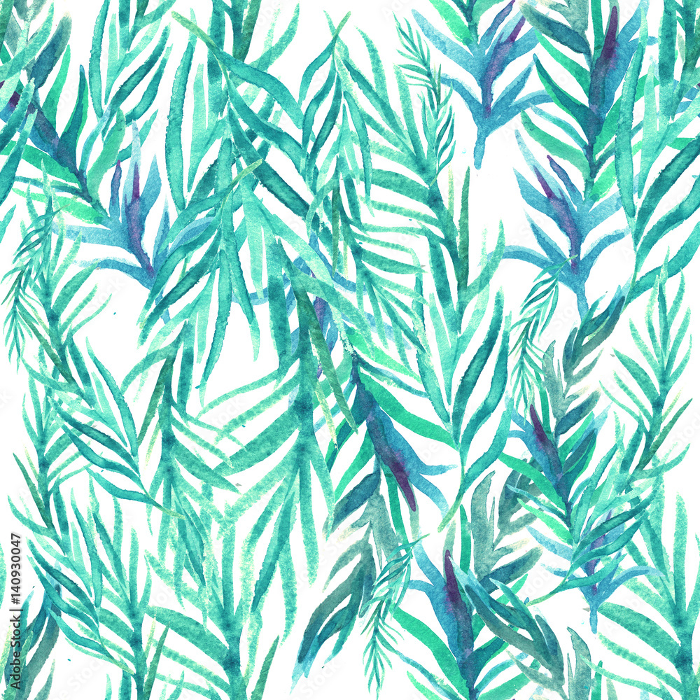 Tropical flowers and leaves . Seamless. Tropical flowers and leaves . Seamless.