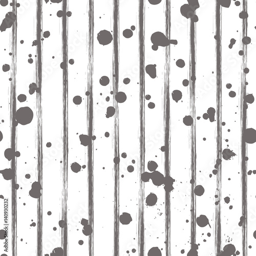 Vector seamless pattern, gray tile with inc splash, blots, smudge and brush strokes. Grunge endless template for web background, prints, wallpaper, surface, wrapping, repeat elements for design. © Valentain Jevee