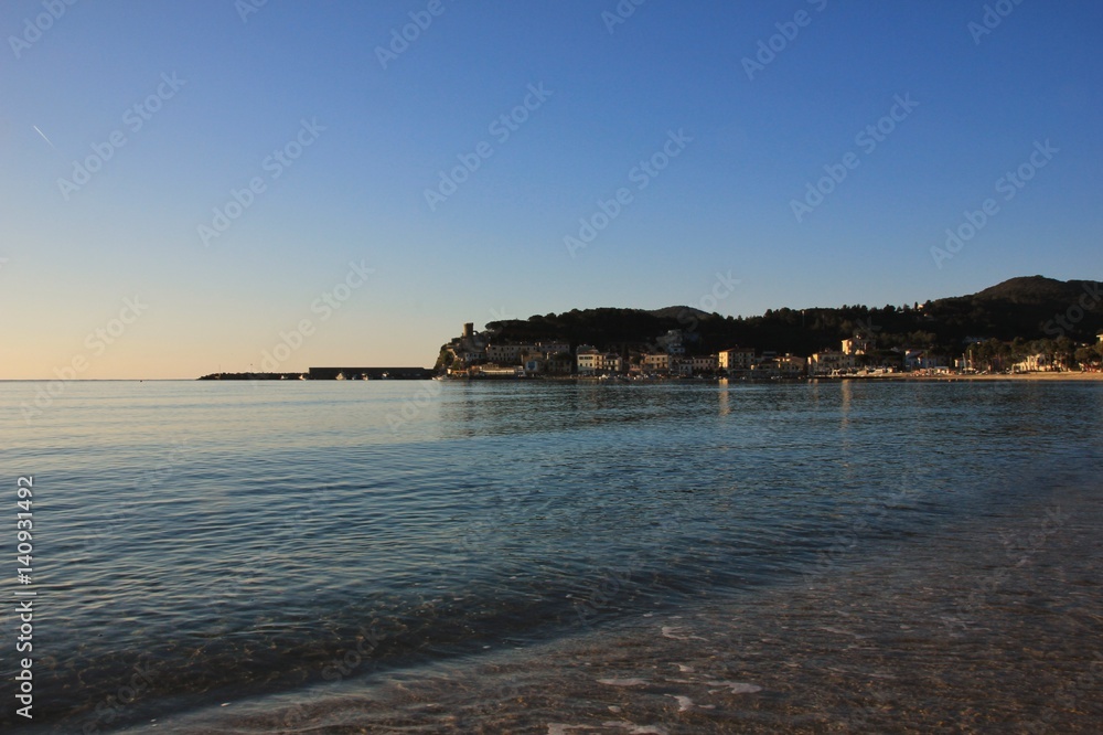 Early morning in Marina di Campo beach, Elba island, Italy Early morning in Marina di Campo beach, Elba island, Italy