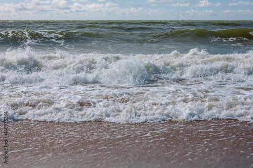 Baltic Sea with waves and sand