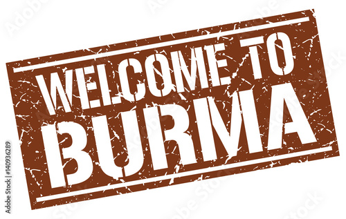 welcome to Burma stamp