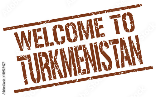welcome to Turkmenistan stamp