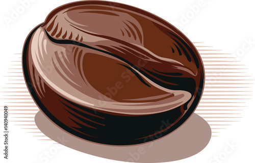 coffee bean, toasted on a white background.