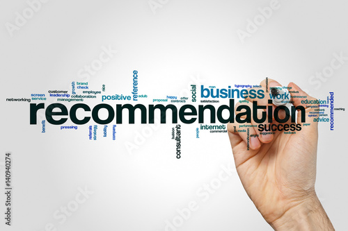 Recommendation word cloud photo