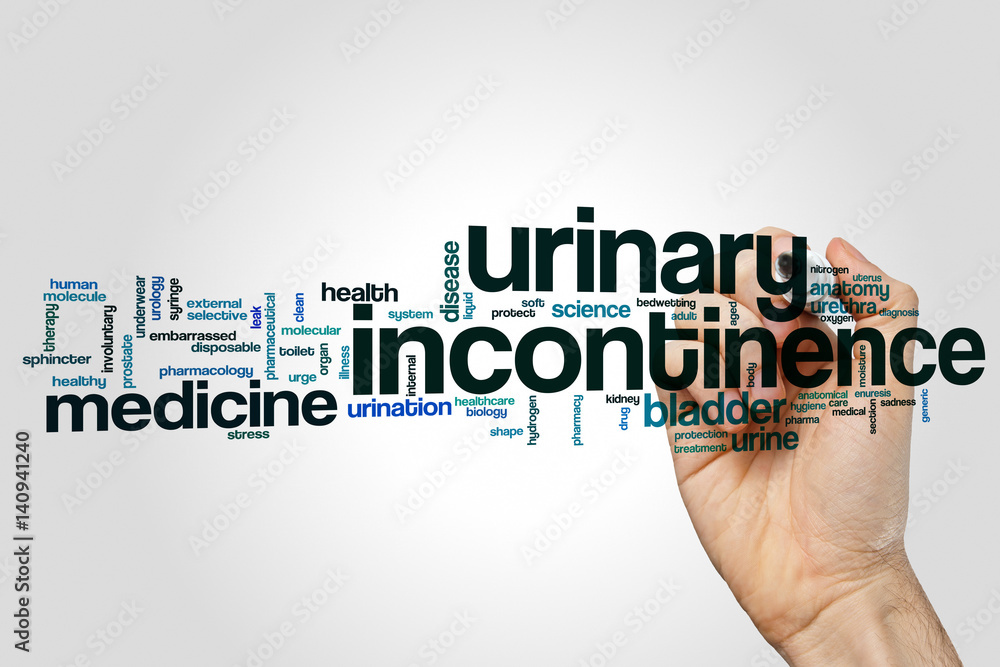 Urinary incontinence word cloud