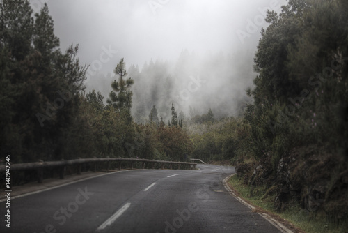 road in the clouds in the mountains