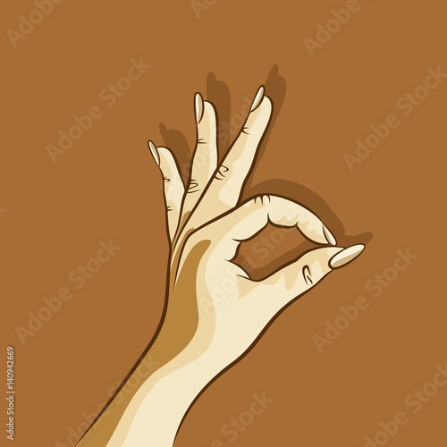 women hand OK sign design