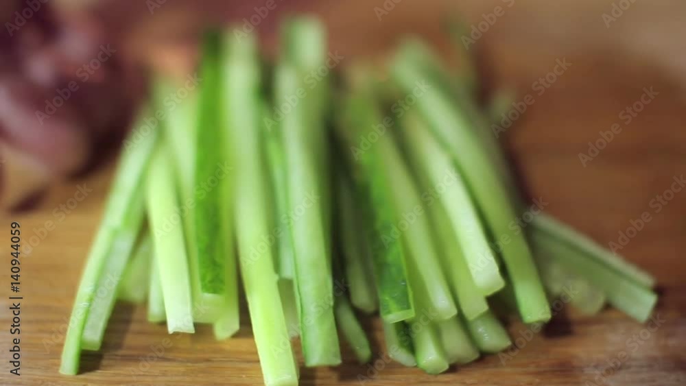 cucumber sliced for making Sushi roll cucumber sliced for making Sushi roll