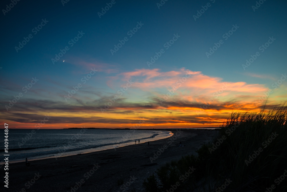 Sunset at a Beach in Rhode Island