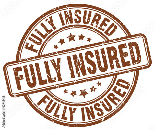 fully insured brown grunge stamp