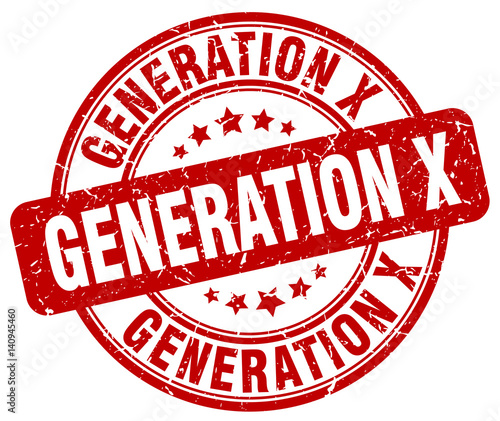 generation x red grunge stamp