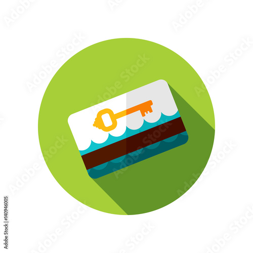 Electronic keycard icon. Summer. Vacation