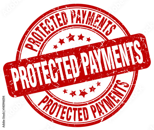 protected payments red grunge stamp