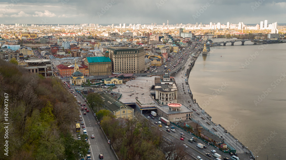 Fototapeta premium Aerial view of Kiev
