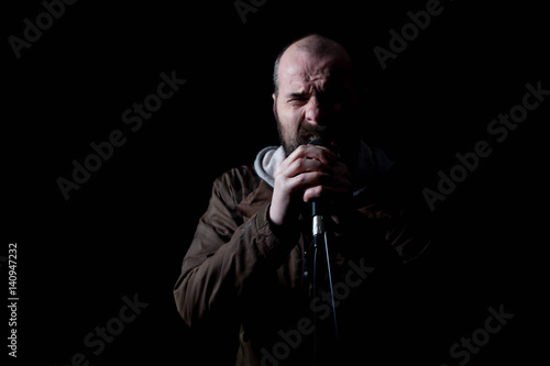 Singer Shouting In A Microphone