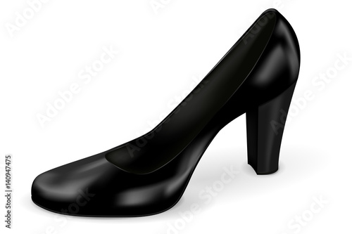 Women black shoe. High heel
