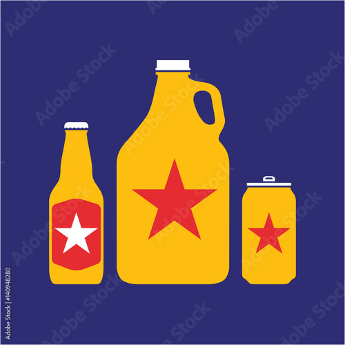 Craft beer bootle can growler