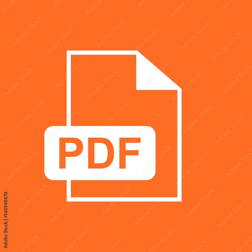 PDF download vector icon. Simple flat pictogram for business, marketing, internet concept. Vector illustration on orange background. PDF download vector icon. Simple flat pictogram for business, marketing, internet concept. Vector illustration on orange background.