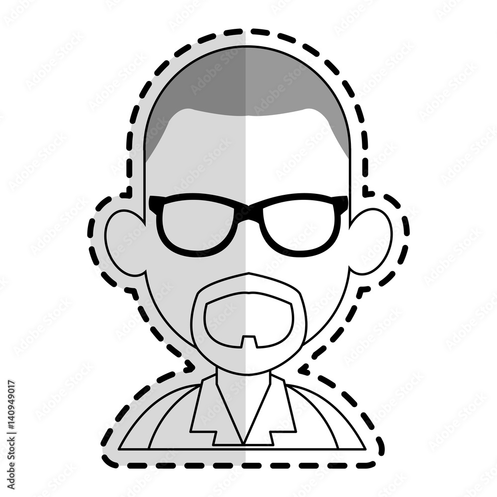 faceless man with glasses and beard cartoon icon image vector illustration design sticker faceless man with glasses and beard cartoon icon image vector illustration design sticker
