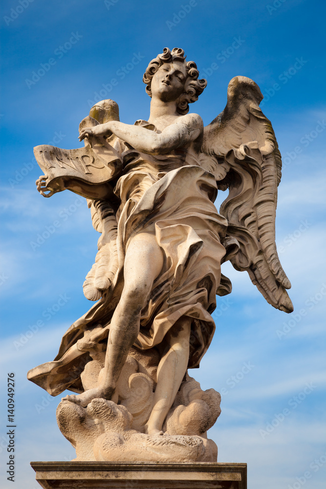 Bernini's angel along the Holy Angel bridge in Rome