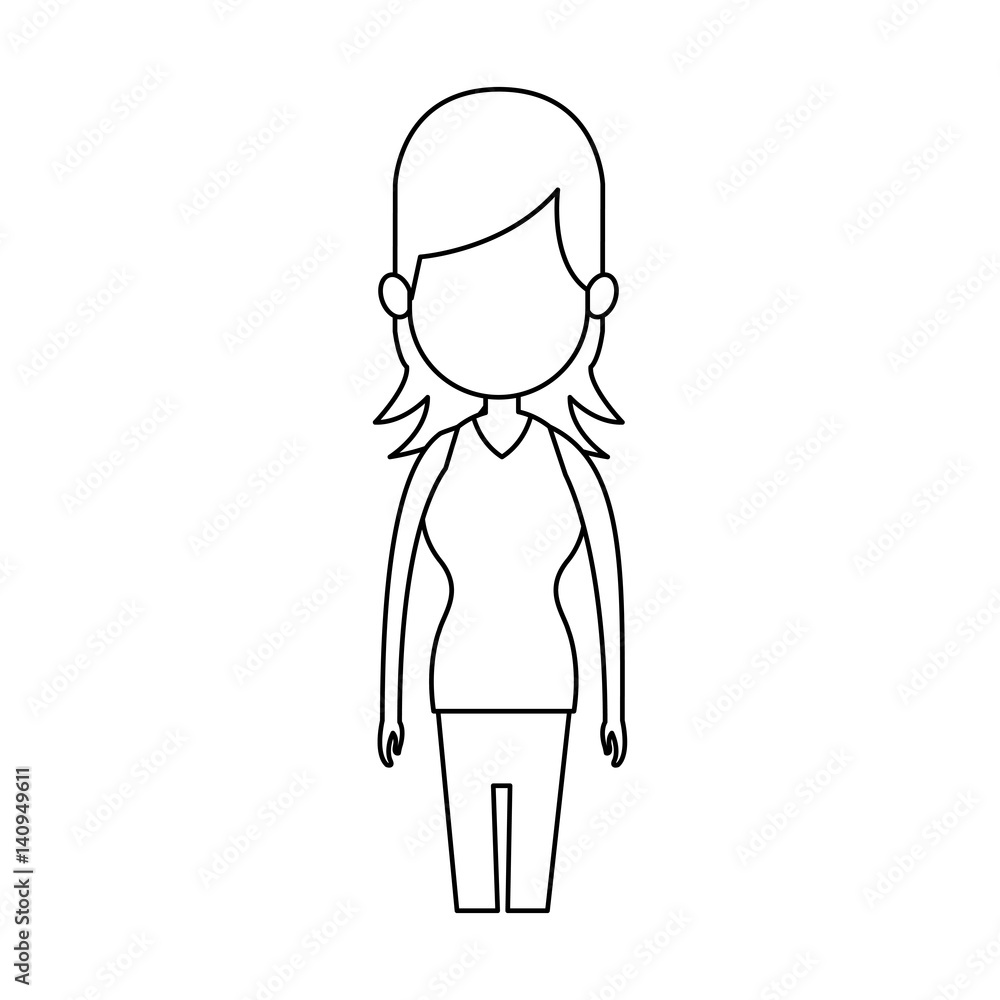 faceless woman with layered hair cartoon icon image vector illustration design faceless woman with layered hair cartoon icon image vector illustration design
