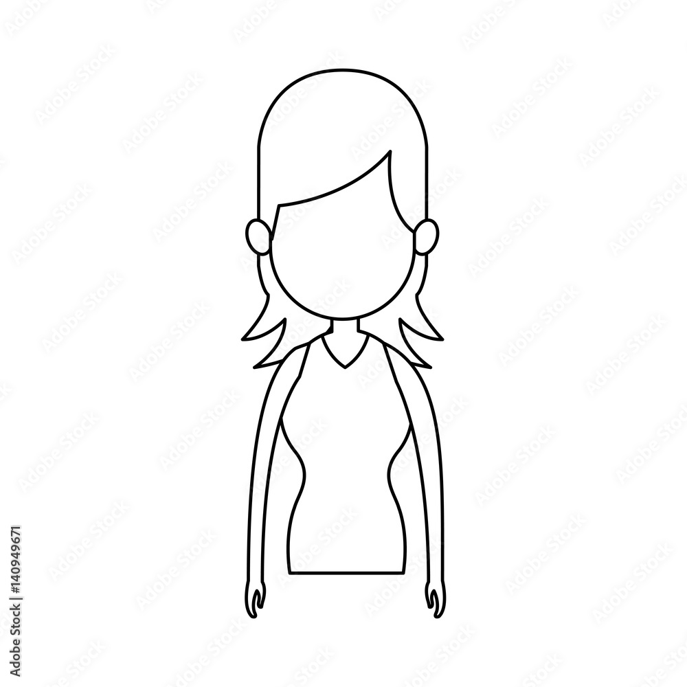 faceless woman with layered hair cartoon icon image vector illustration design faceless woman with layered hair cartoon icon image vector illustration design