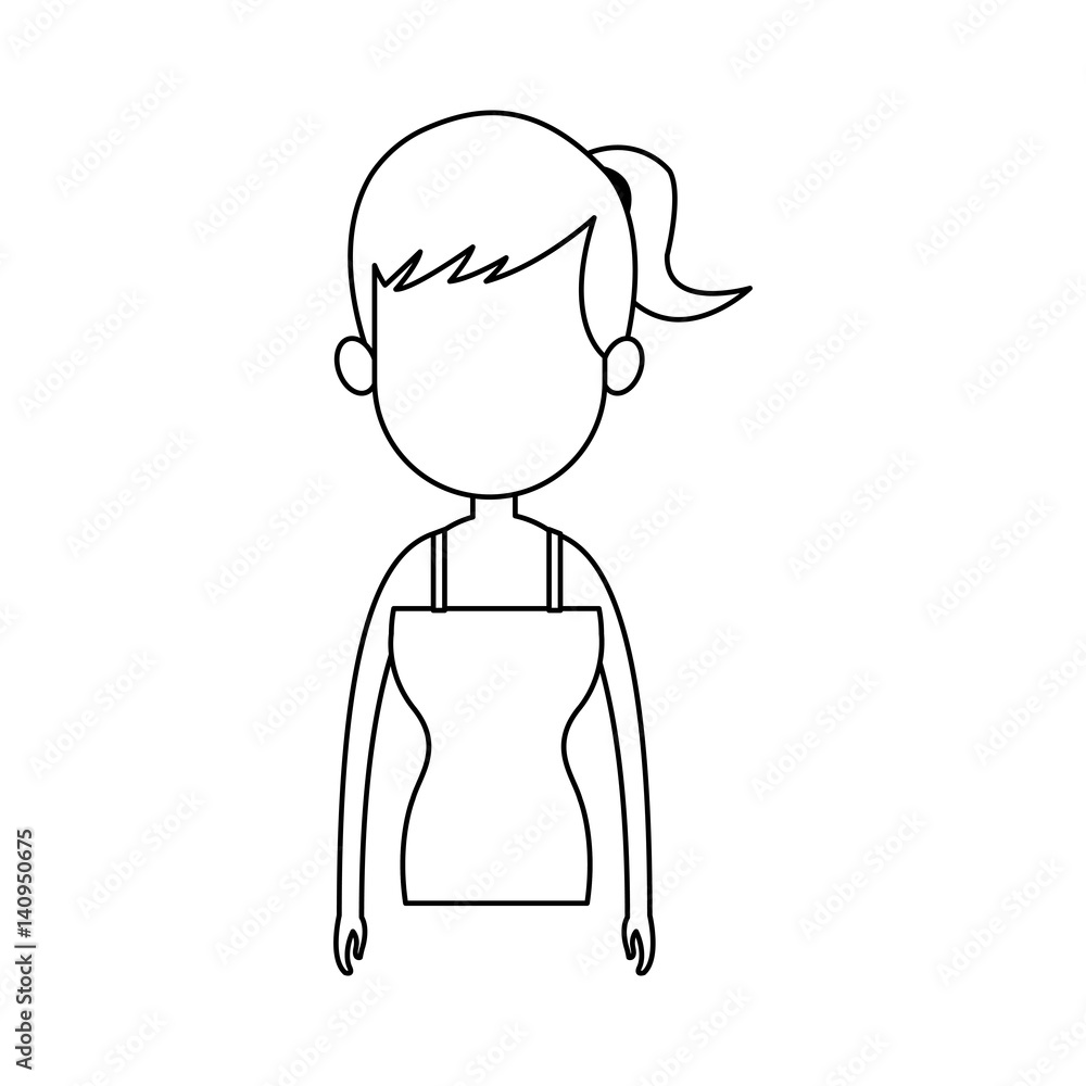 faceless woman with ponytail cartoon icon image vector illustration design faceless woman with ponytail cartoon icon image vector illustration design