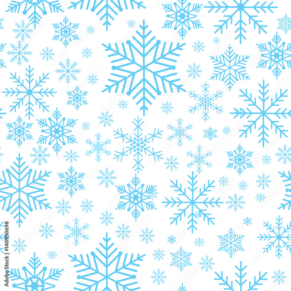 Winter snowflakes seamless background pattern