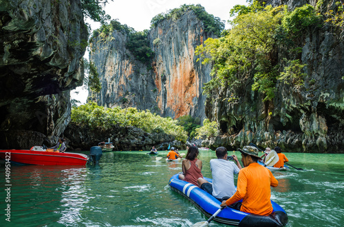 Hiking kayaking the caves of Phang nga Bay, Phuket photo