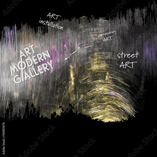 Abstract vector background and the words art modern gallery