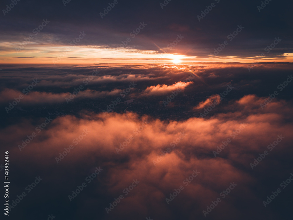Between clouds