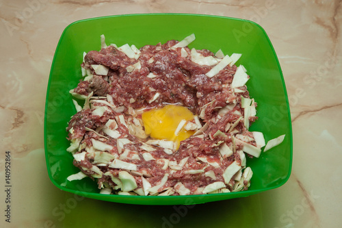 ground meat cabbage and egg photo