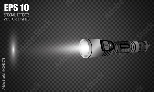 Flashlight gray on transparent background. The glow of light.