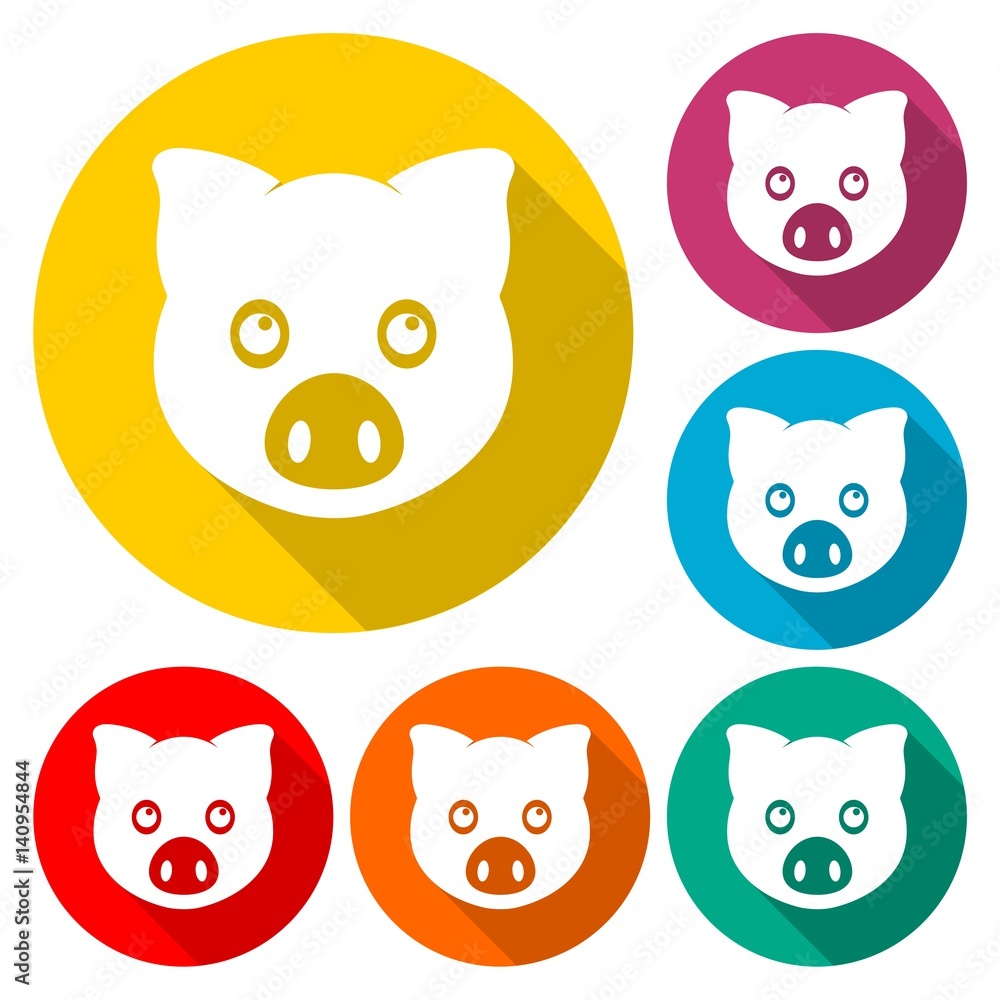 Vector pig icon - Illustration