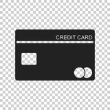 Credit card icon. Banking card vector illustration in flat style on isolated background.