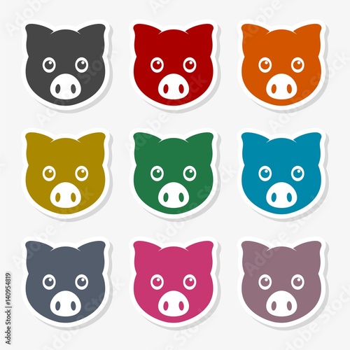 Vector pig icon - Illustration