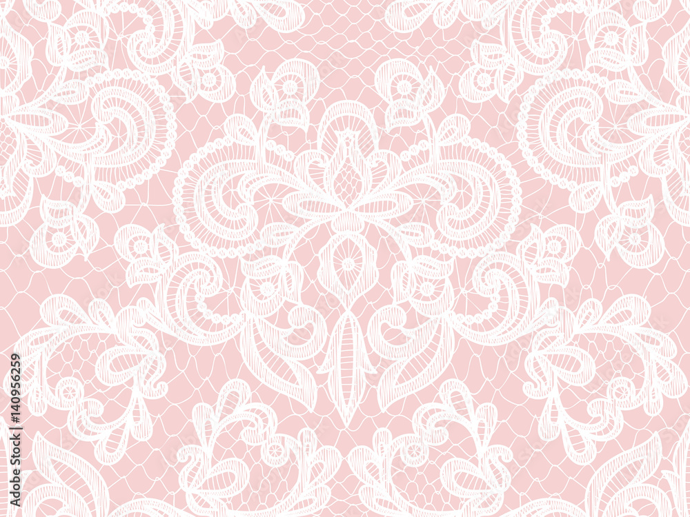 Fototapeta premium Seamless white lace