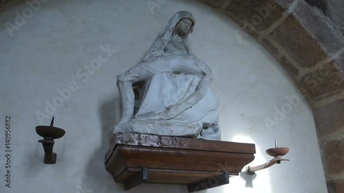 Sculpture in the abbey on the island of Mont-Saint-Michel