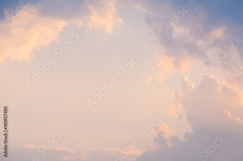 Twilight sky with colorful clouds in rainy season,Clouds before raining storm in the sky with vintage color tone