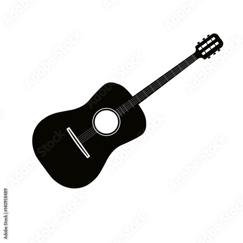 Acoustic guitar icon isolated on white background. Vector illustration.