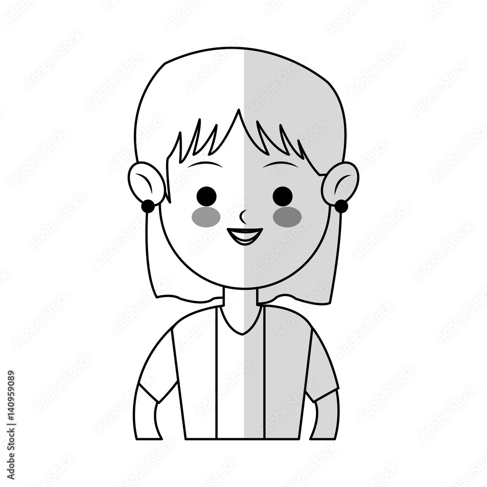 woman with long hair cartoon icon over white background. vector illustration woman with long hair cartoon icon over white background. vector illustration
