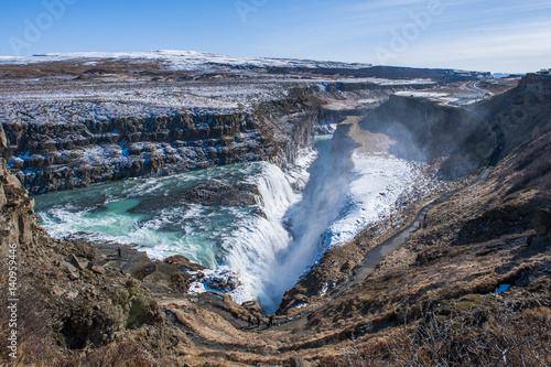 Mountain valley glacier, Iceland photo