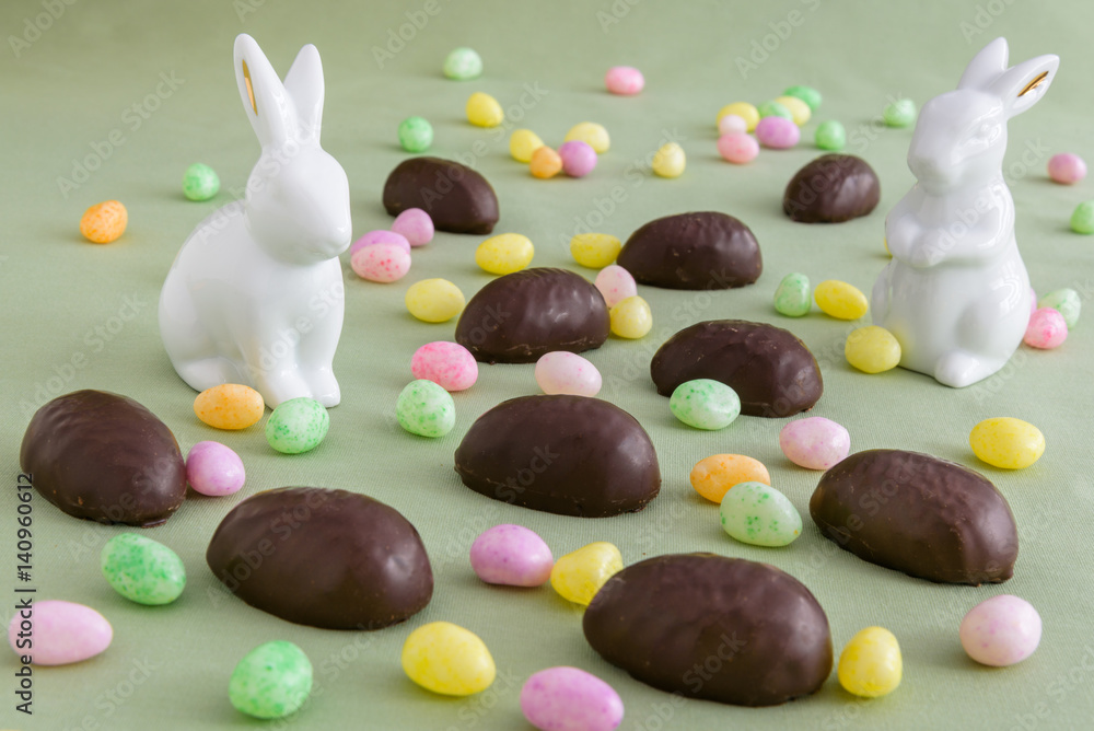 Chocolate Covered Marshmallow Easter Rabbits